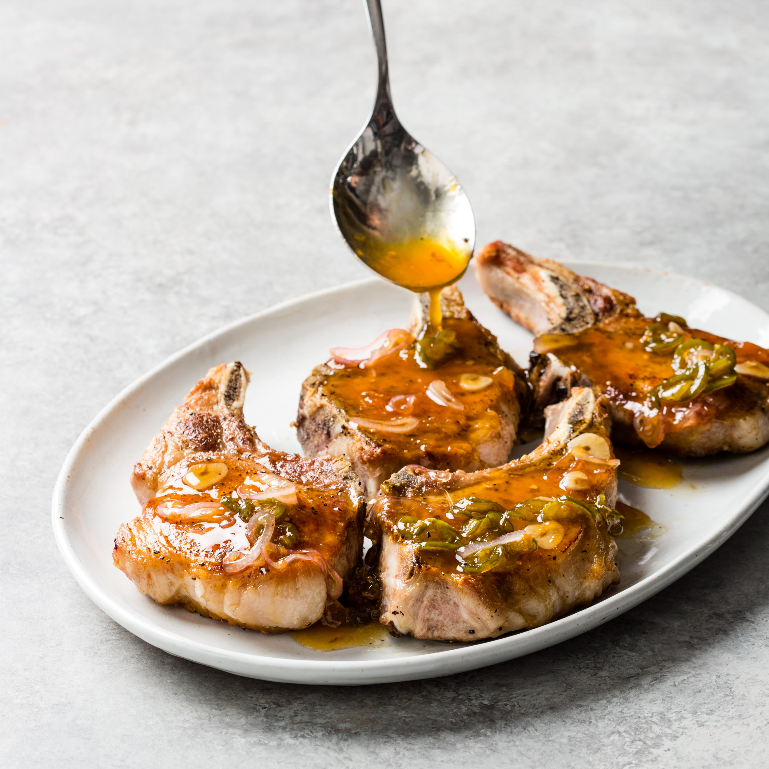 Jalapeno Apricot Glazed Pork Chops Cook S Country