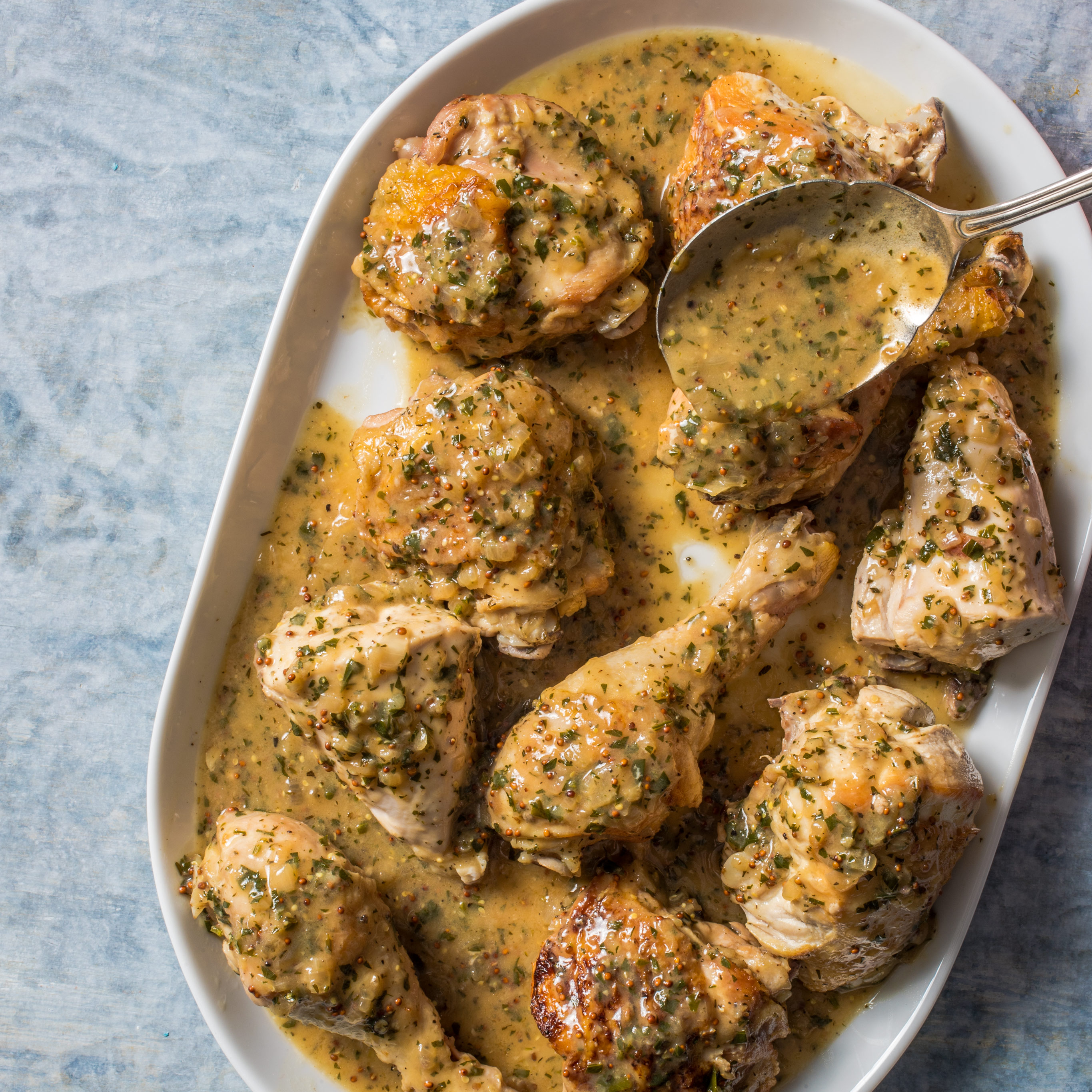 Braised Chicken With Mustard And Herbs America S Test Kitchen