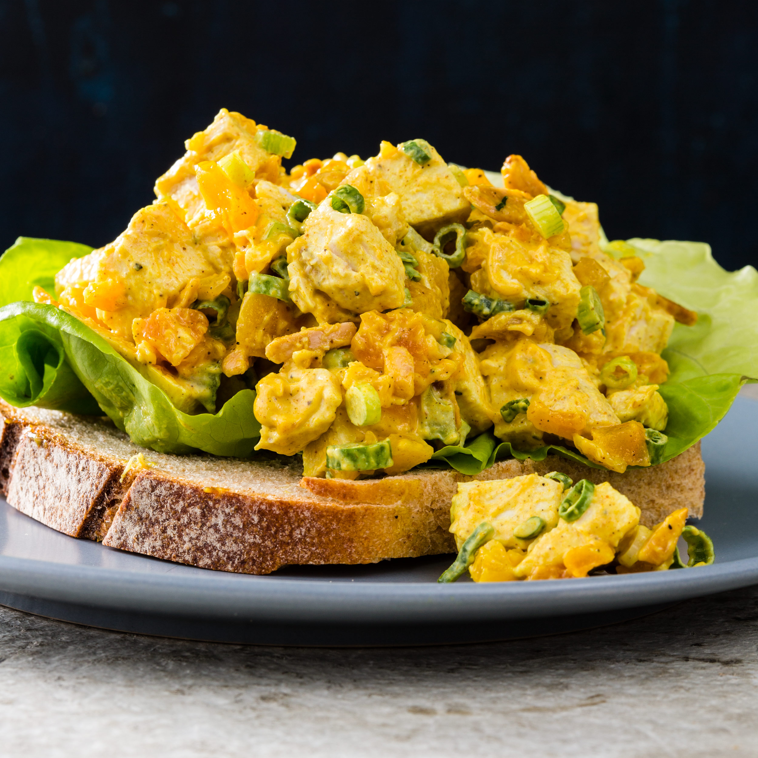 Chicken Salad with Curry and Dried Apricots