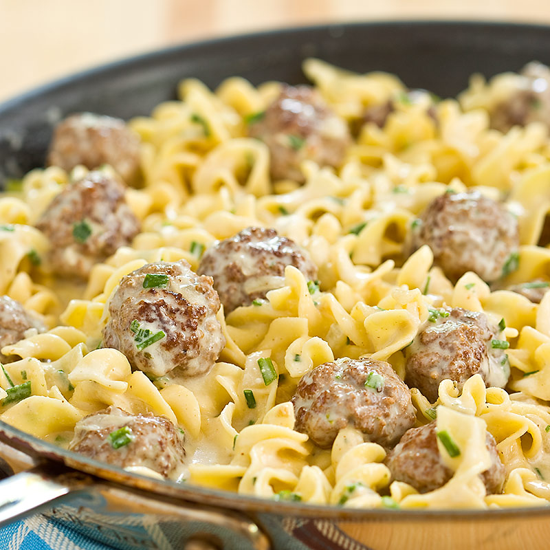 Skillet Meatballs and Noodles in Creamy Herb Sauce | America's Test Kitchen  Recipe