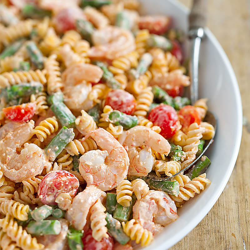 Roasted Red Pepper Shrimp and Pasta Salad | Cook's Country Recipe