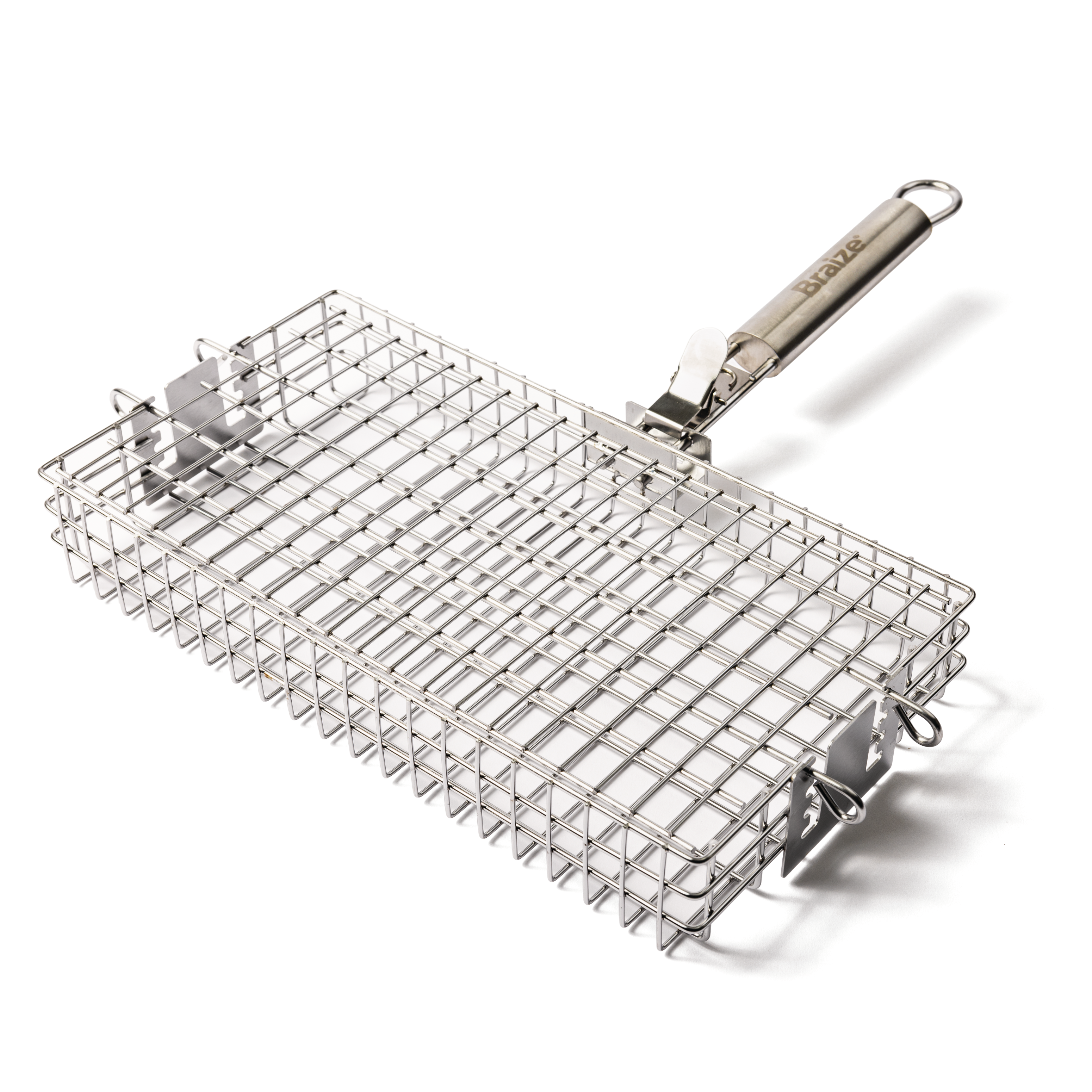 best grill accessory for fish Grilling Basket, Folding Portable Stainless Steel BBQ Basket Fish Vegetables Shrimp with Removable Handle, Come with Basting Brush and Storage Bag : Patio, Lawn & Garden Excellent Quality Grill Baskets for Fish, Vegetables,