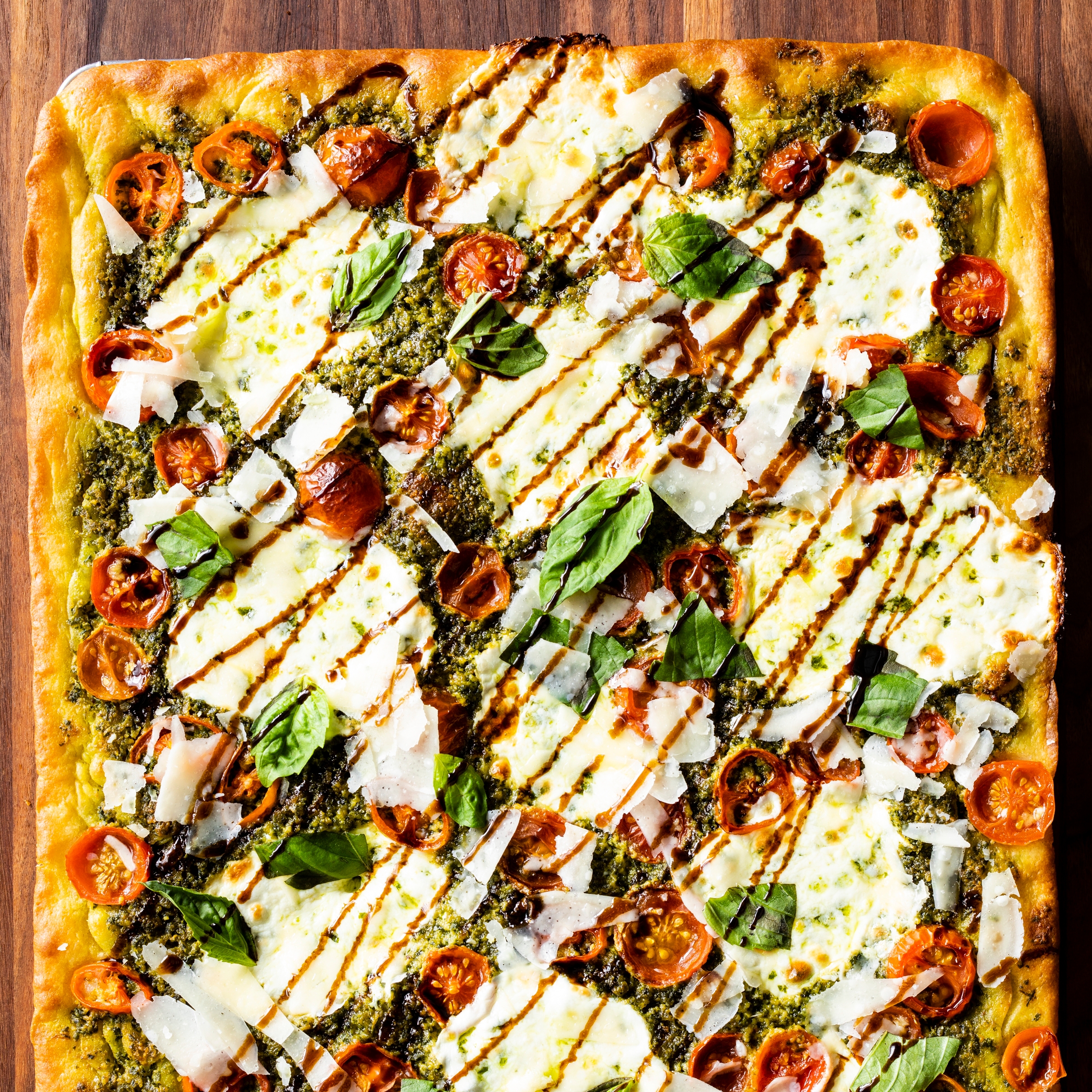 Caprese Sheet-Pan Pizza  America's Test Kitchen Recipe