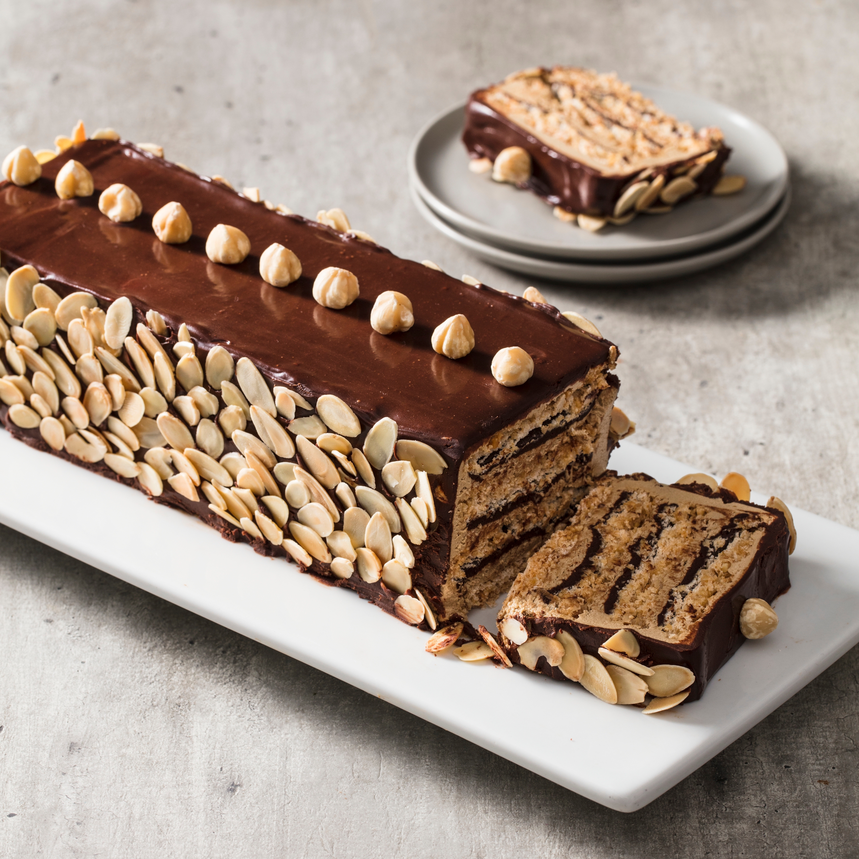 Chocolate, Hazelnut & Espresso Caramel Slice | The Brick Kitchen