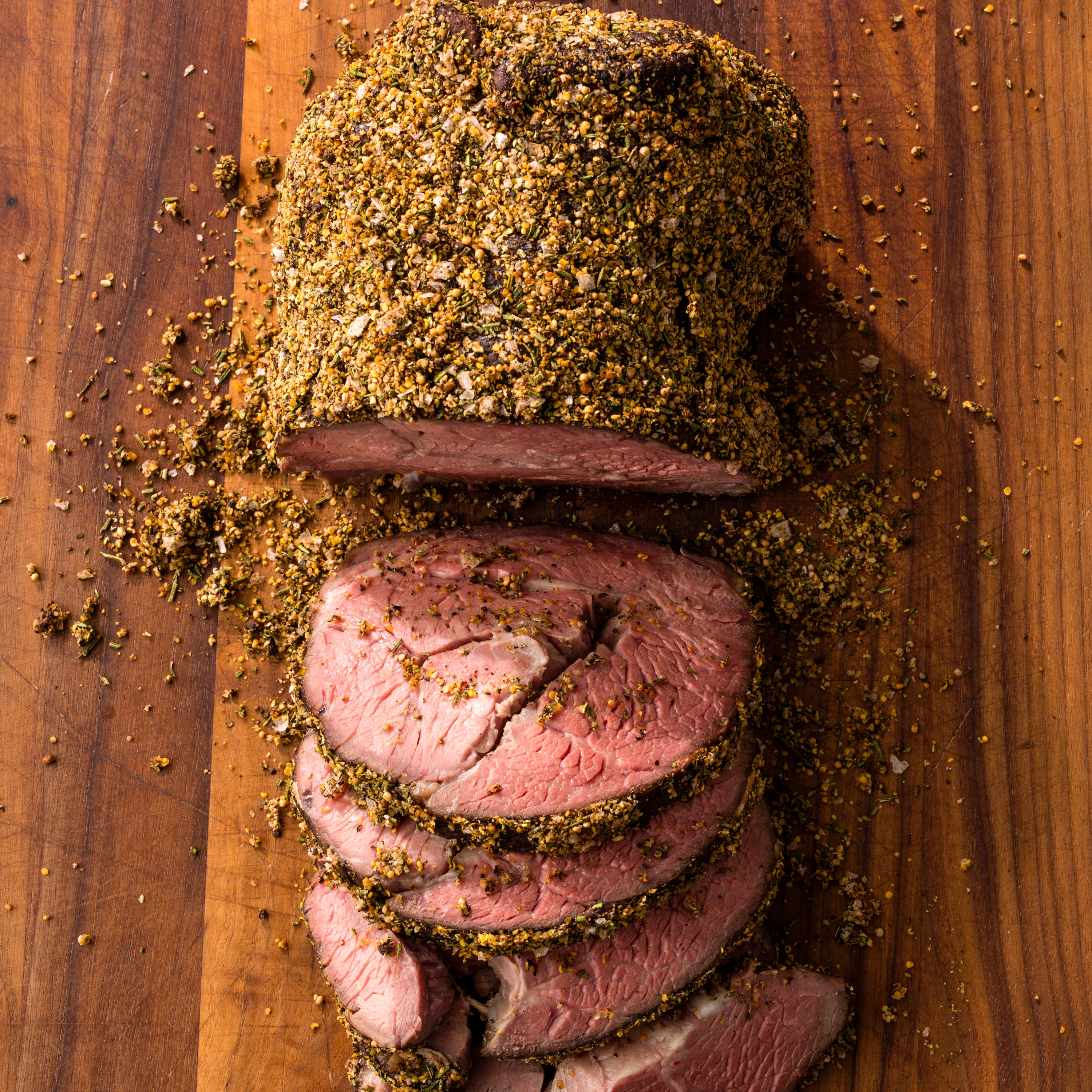 Sous Vide Rosemary–Mustard Seed Crusted Beef and Yogurt Herb Sauce | America's Test Kitchen Recipe