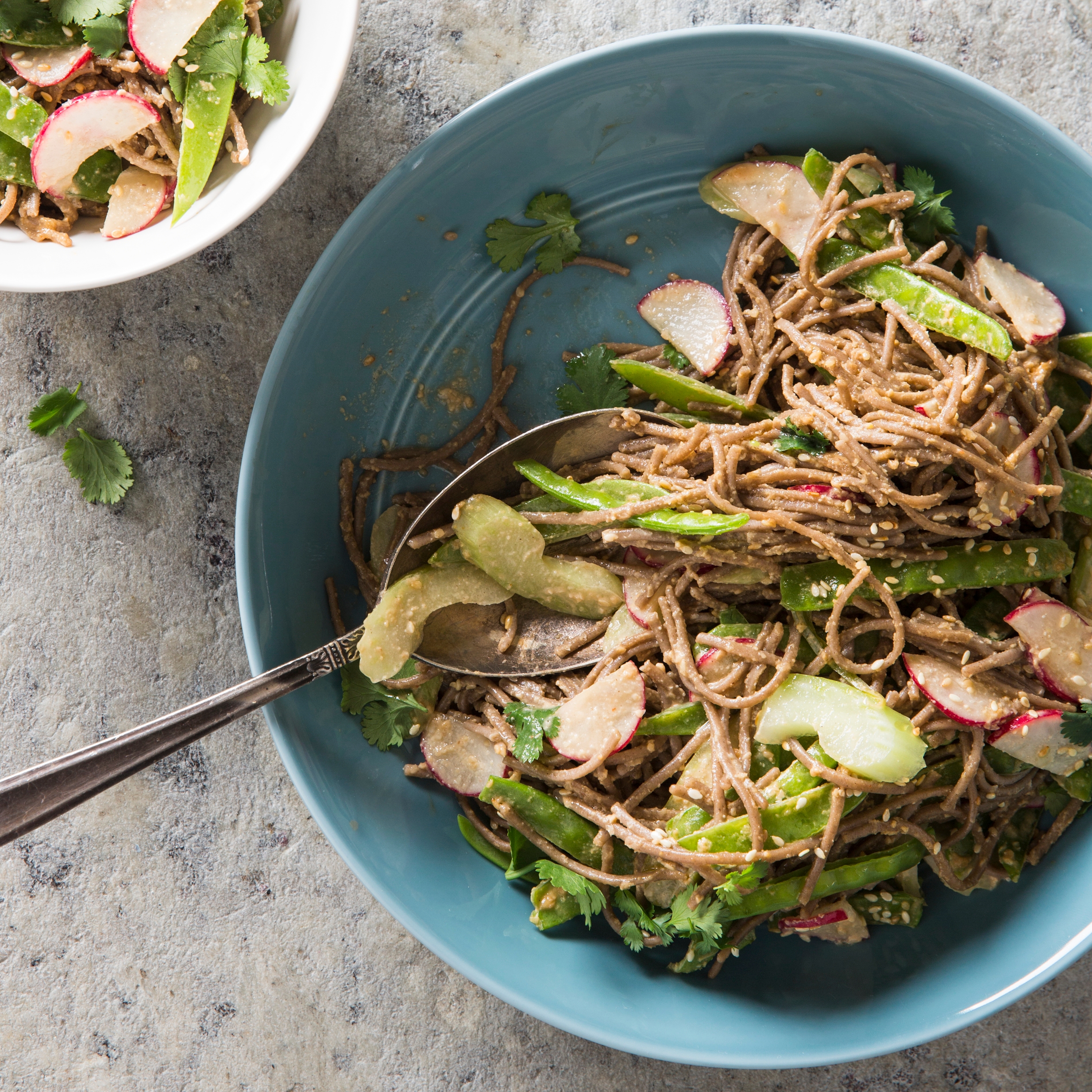Vegan Sesame Soba Noodles With Snow Peas Radishes And Cilantro America S Test Kitchen