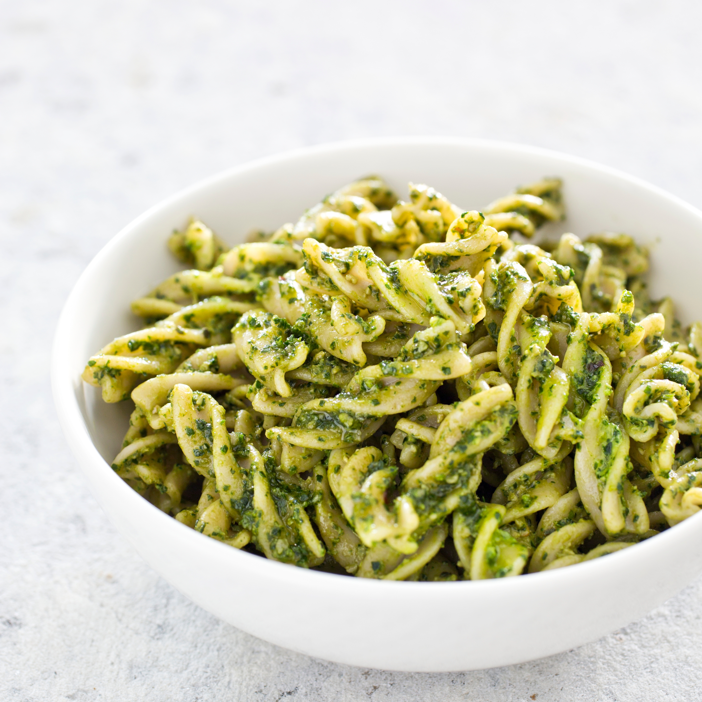 Gluten Free Fusilli with Basil Pesto