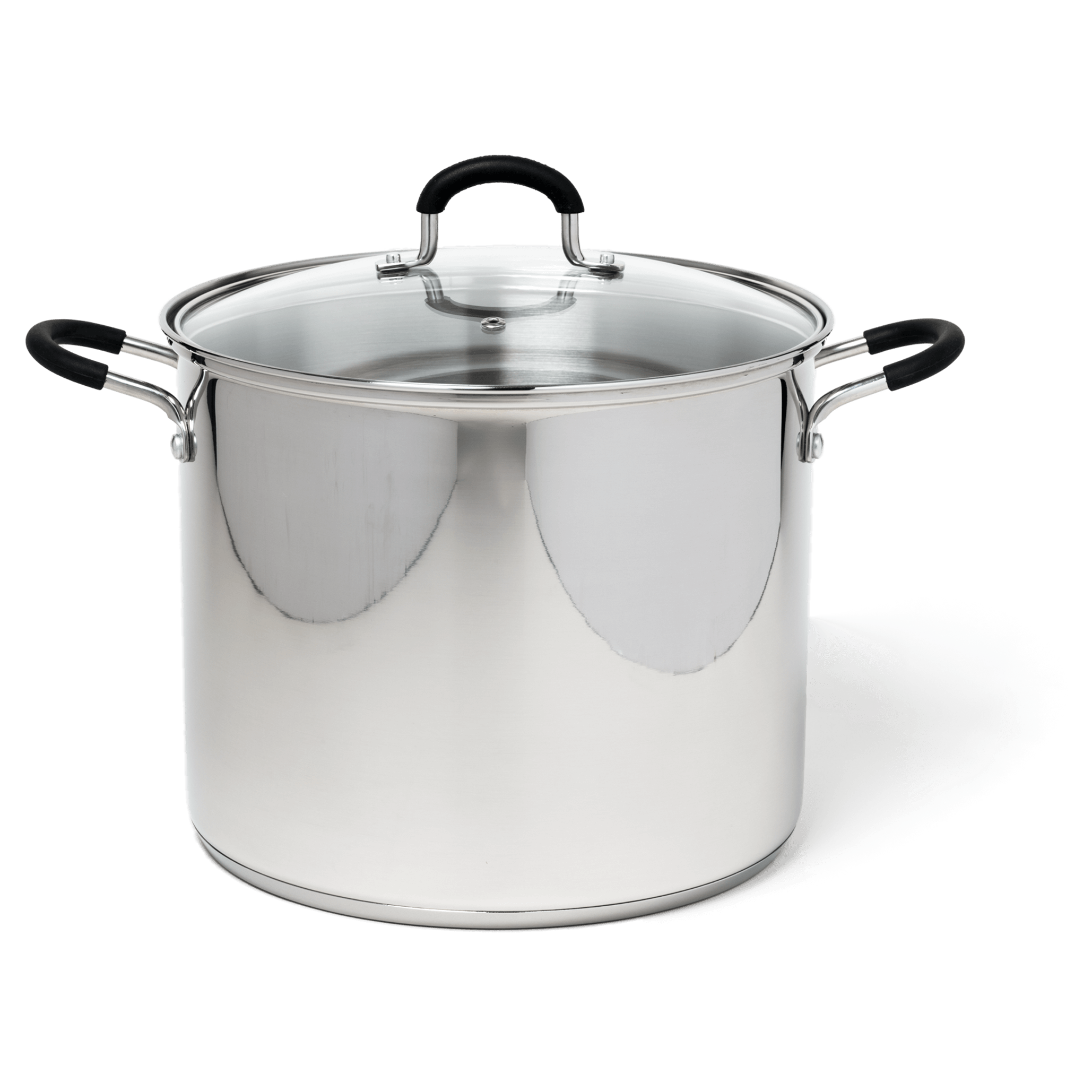 Stainless Steel Stock Pot, P&P CHEF 3 Quart Pot with Lid, Heat-Proof Double  Handles - Sliver Stainless Steel Pot and Glass Lid