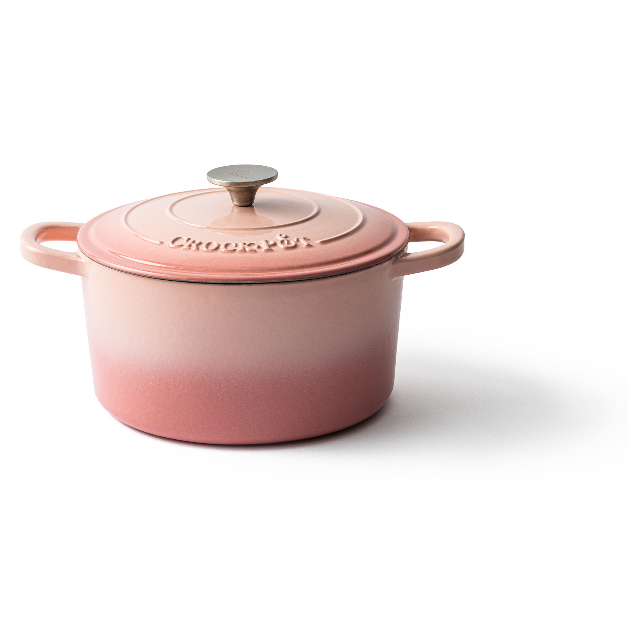 Crock-pot Artisan 5-Quart Cast Iron Dutch Oven, Blush Pink