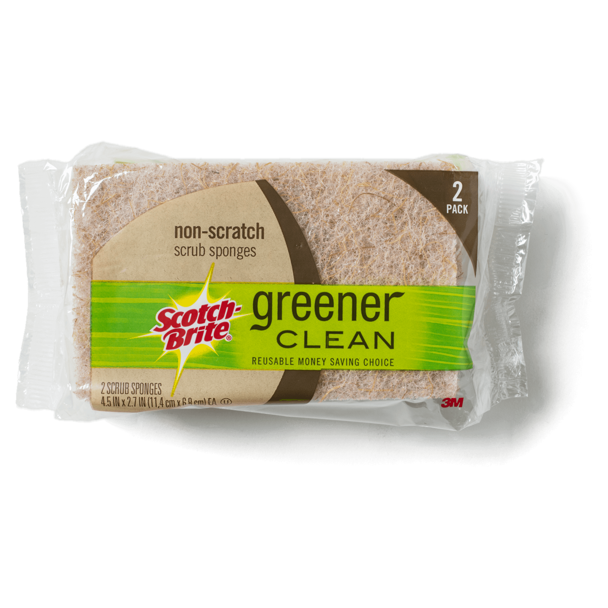 Scotch Brite Greener Clean Natural Fiber Non Scratch Scrub Sponge