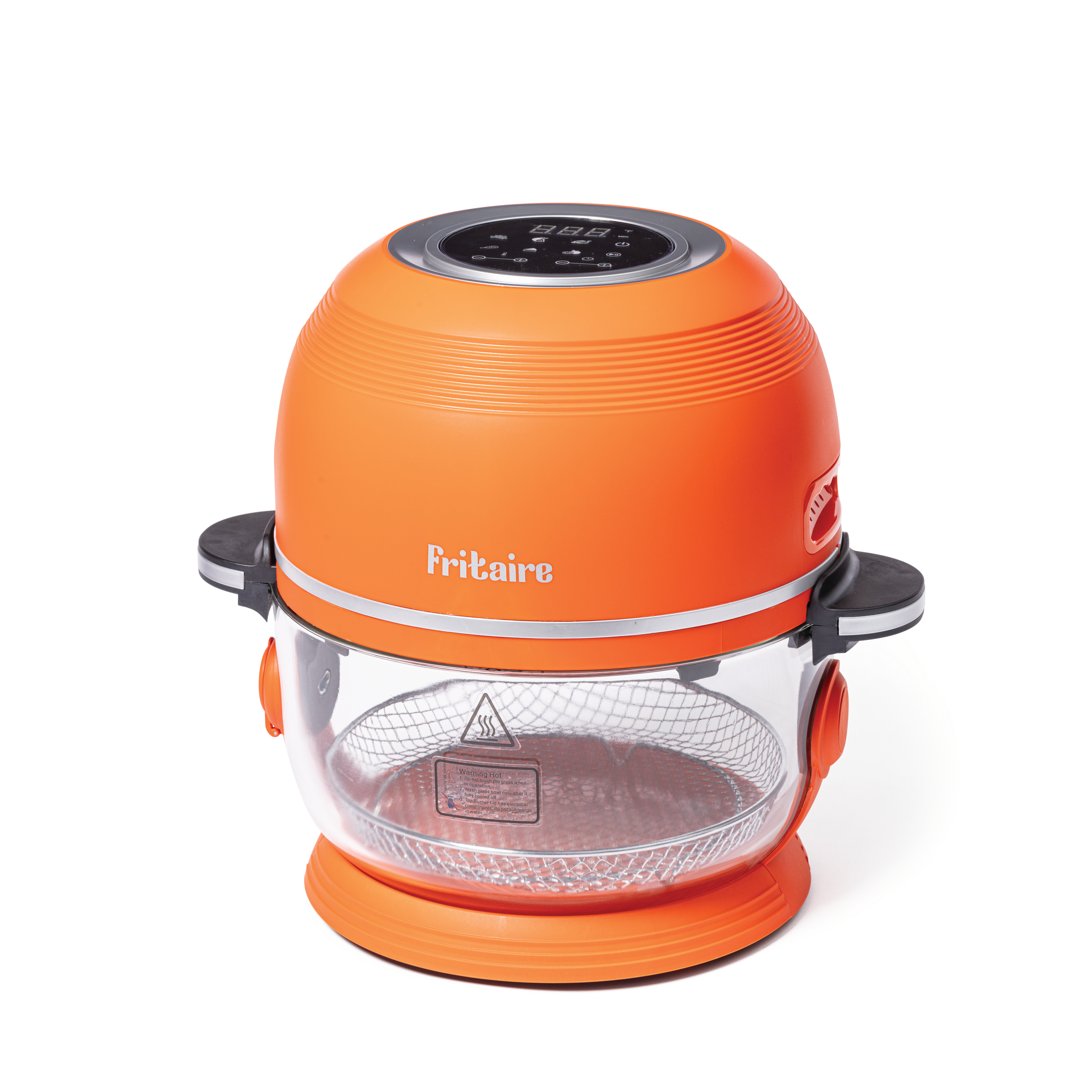 Fritaire Self-Cleaning Glass Bowl Air Fryer Orange