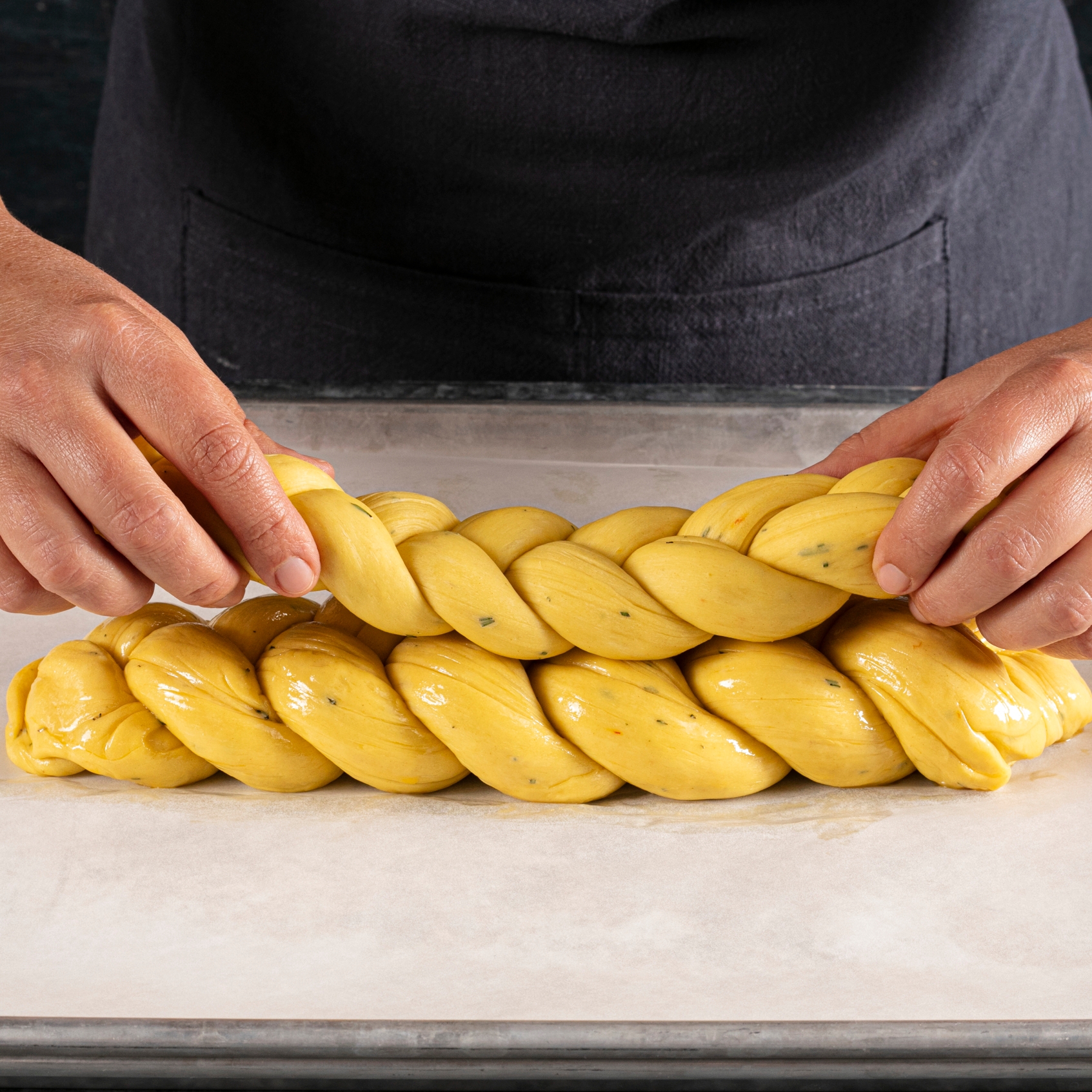 Braided Saffron Challah Bread