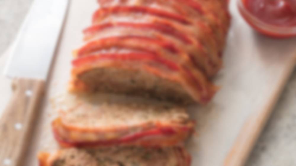 BaconWrapped Meatloaf with Brown Sugar Ketchup Glaze America's