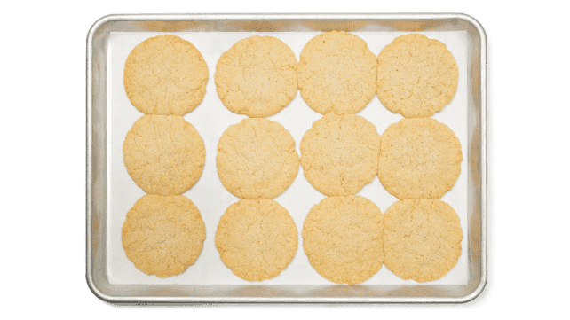 cookies baked on a hot baking sheet