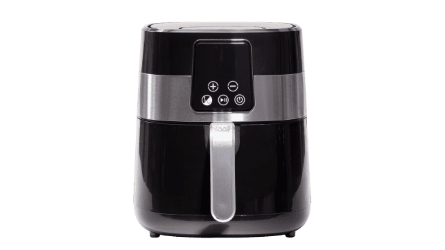 4.8qt Compact Air Fryer, Non Stick Frying Basket, Small Manual Air Fryer  With Timer Knob And Temperature Knob, Black