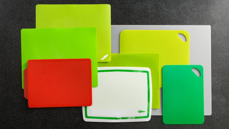 Small Extra Thick Flexible Plastic Cutting Board Mats With Food
