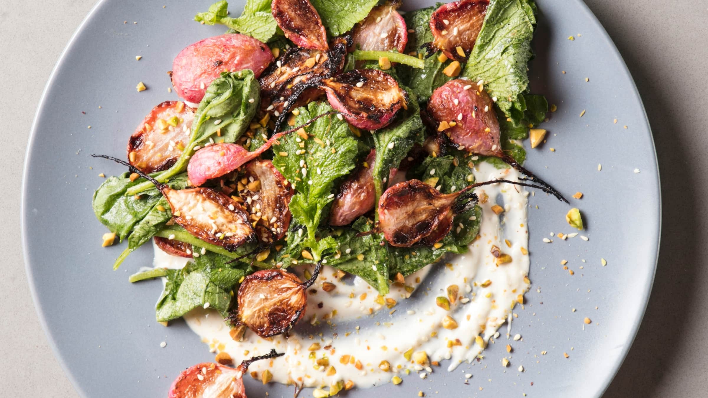 Roasted Radishes with YogurtTahini Sauce America's Test Kitchen