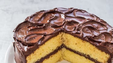 Yellow Cake With Chocolate Frosting