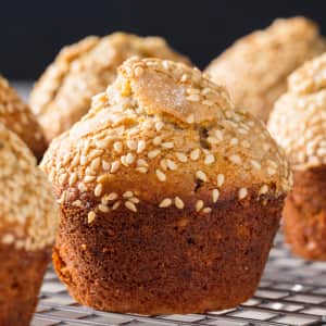 Banana Muffins with Sesame and Chocolate Chunks-image