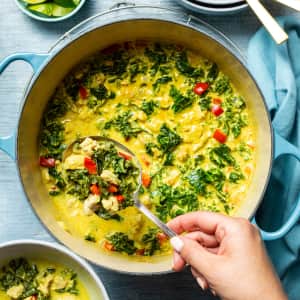 Curried Chicken Soup with Coconut and Kale-image