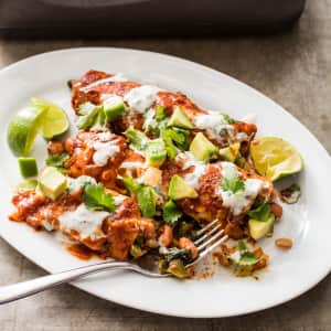 Vegan Pinto Bean and Swiss Chard Enchiladas-image