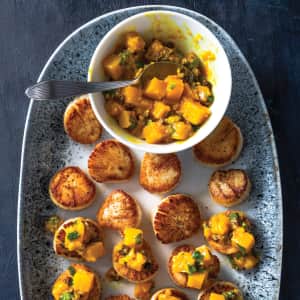 Seared Scallops with Mango Chutney and Mint-image