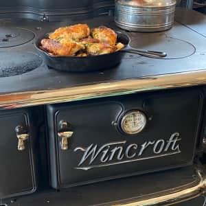 Quick Meal Enamel & Cast Iron Stove, Vintage Wood Burning Stove, Wood Cook  Stove