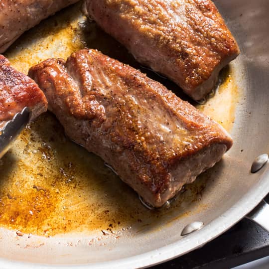 Perfect PanSeared Pork Tenderloin Steaks Cook's Illustrated