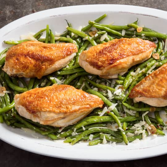 Skillet-Roasted Chicken Breasts with Garlicky Green Beans | Cook's ...