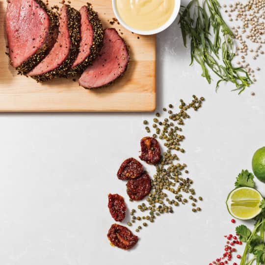 PeppercornCrusted Beef Tenderloin with Hollandaise Sauce America's