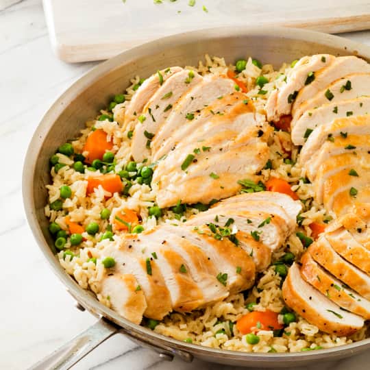 Classic Chicken and Rice with Carrots and Peas America's Test Kitchen