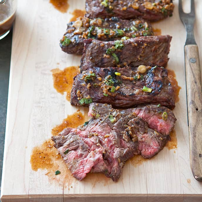 Grilled Hoisin-Scallion Marinated Skirt Steak