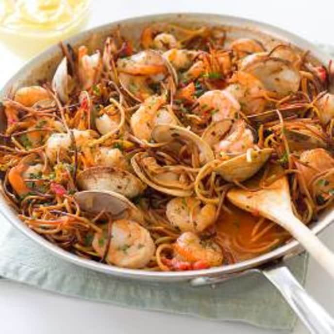 SpanishStyle Toasted Pasta with Shrimp and Clams America's Test