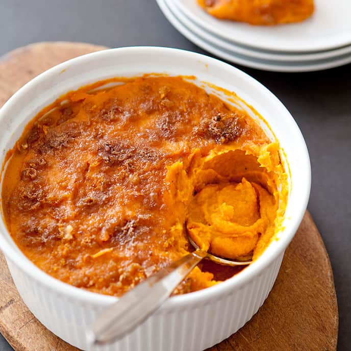 Sweet Potato Casserole With Bacon Brown Sugar Topping Cook S Country Toss with the butter mixture until the potatoes are completely coated. sweet potato casserole with bacon brown sugar topping
