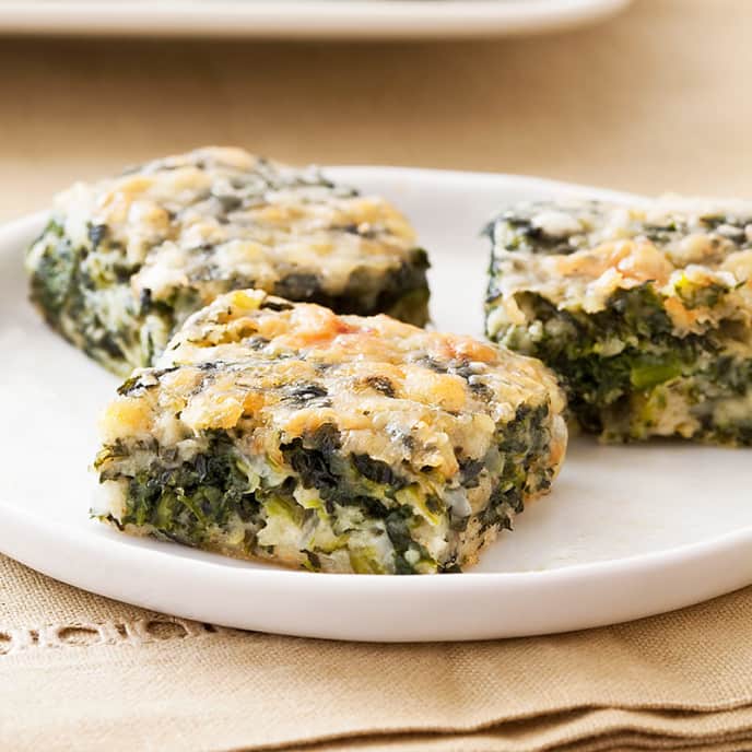 Bacon-Cheddar Spinach Squares