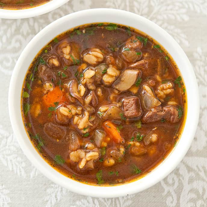 Beef and Barley Soup for Two America's Test Kitchen Recipe