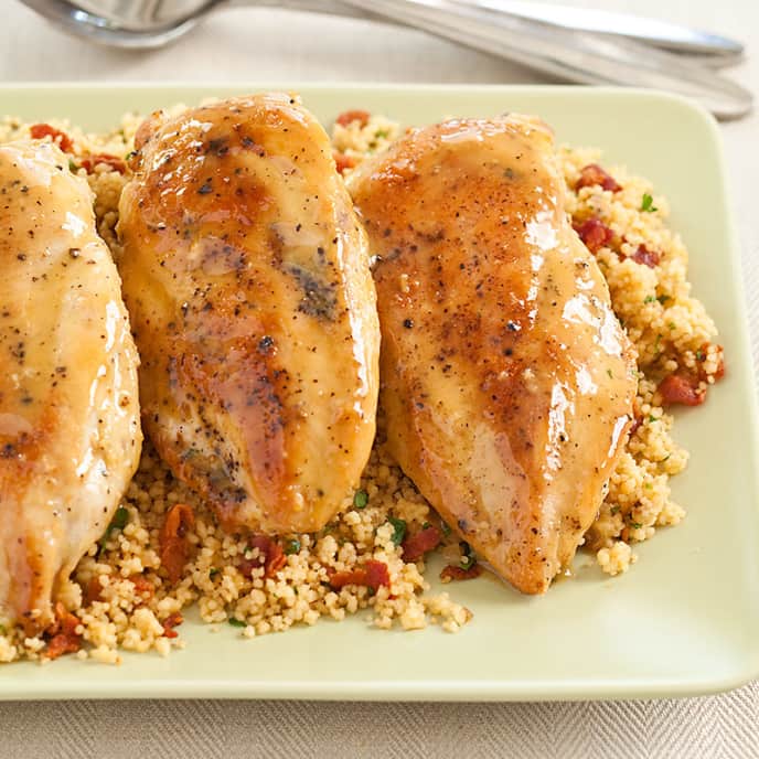 MapleDijon Chicken with Bacon Couscous Cooks Country MapleDijon Chicken with Bacon Couscous Cooks Country