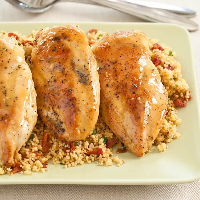 Maple-Dijon Chicken with Bacon Couscous