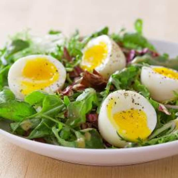 Soft-Boiled Eggs with Salad