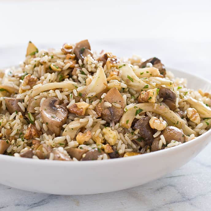 Brown Rice Salad With Fennel Mushrooms And Walnuts Cook S