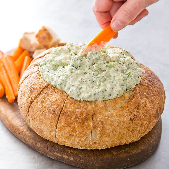 Broccoli Dip in a Bread Bowl