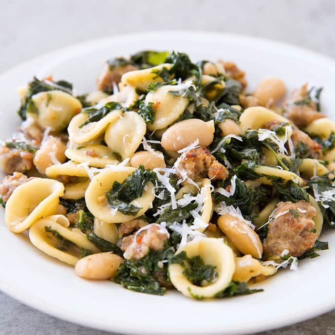 One-Pot Sausage, Kale, and White Bean Pasta