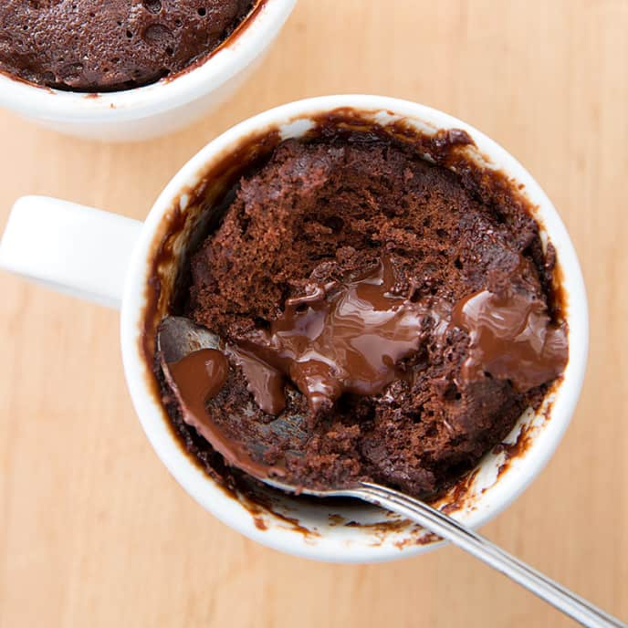 Coffee Mug Molten Chocolate Cake For Two Americas Test Kitchen Recipe 