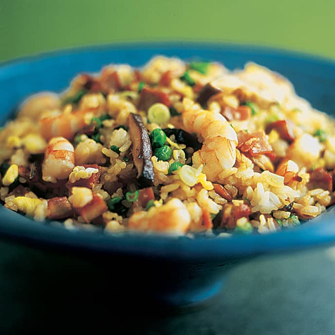 Fried Rice with Shrimp, Pork, and Peas