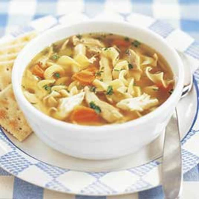 Hearty Chicken Soup with Shells, Tomatoes, and Zucchini