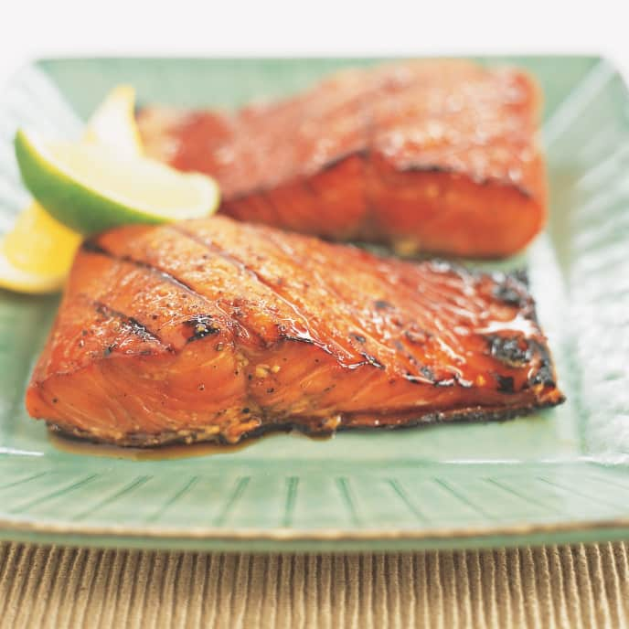 Grilled Glazed Salmon on a Gas Grill