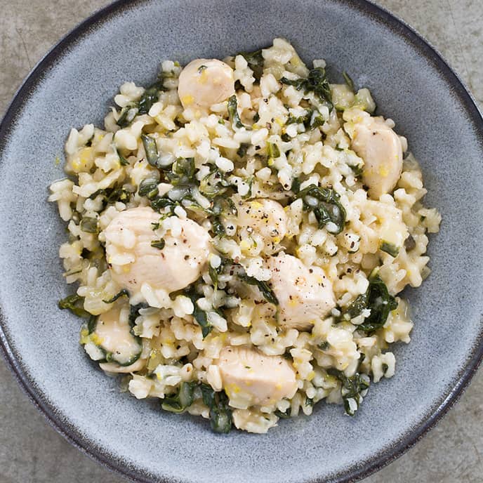 Lemon Risotto with Chicken and Swiss Chard America's Test Kitchen Recipe