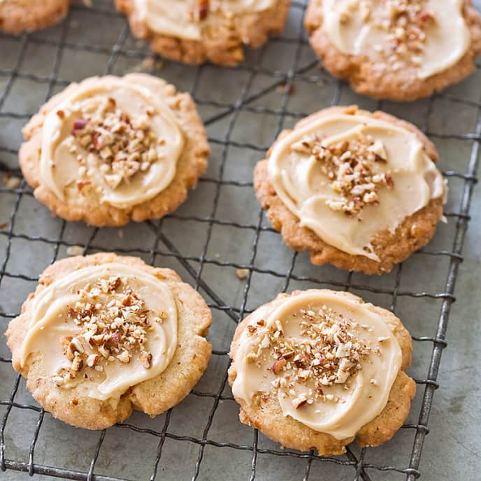 Pretzel and Potato Chip Cookies with Caramel Frosting