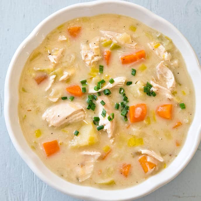 Hearty Cream of Chicken Soup America's Test Kitchen Recipe