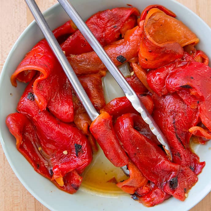 Grill-Roasted Peppers with Rosemary